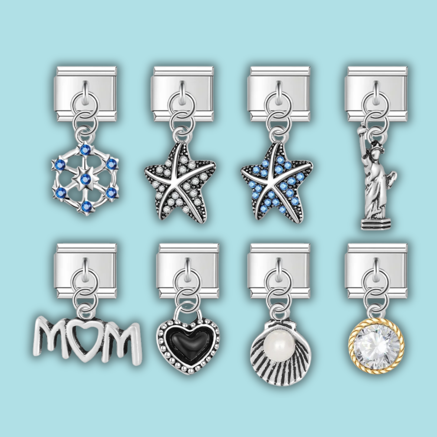 Mom & Hearts Charm Collection — 9mm Italian Bracelet