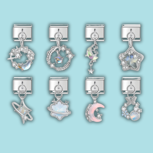 Moon Star Heart Charm Collection — 9mm Italian Bracelet