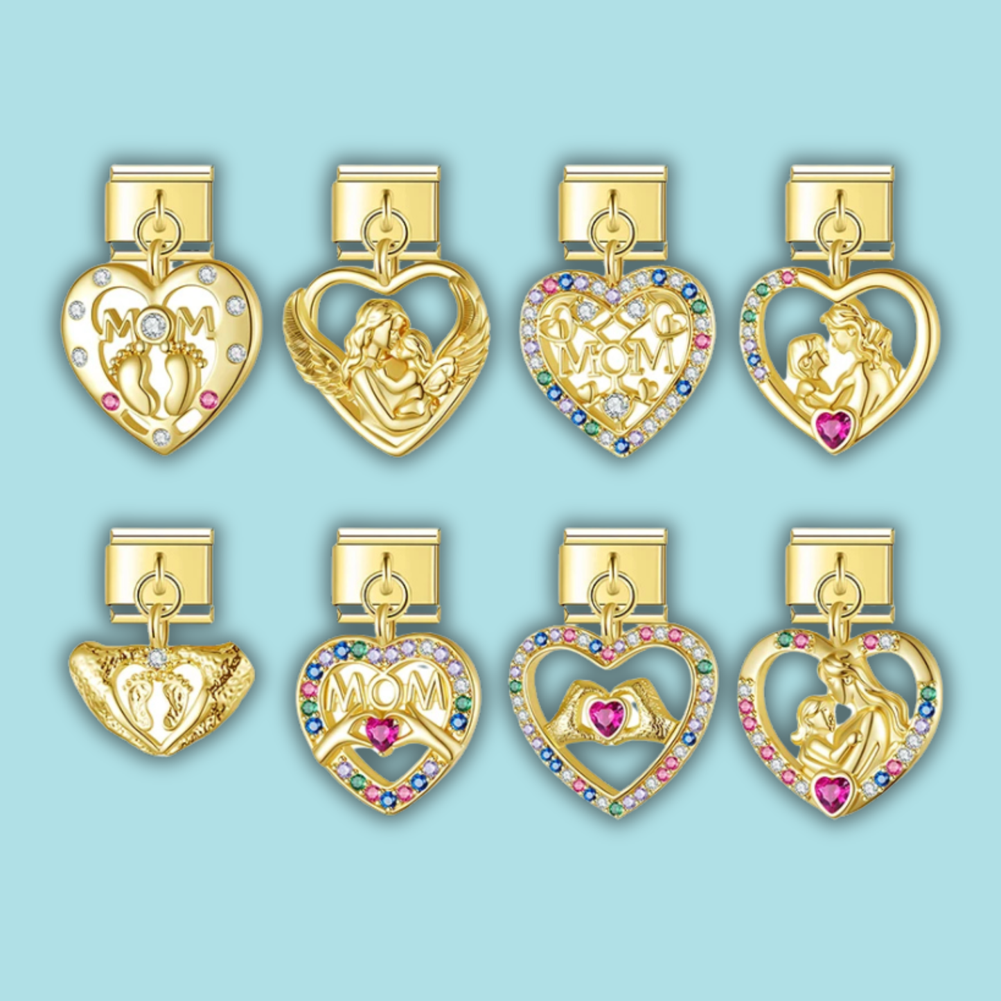 Mother's Day Gold Charm Collection — 9mm Italian Bracelet