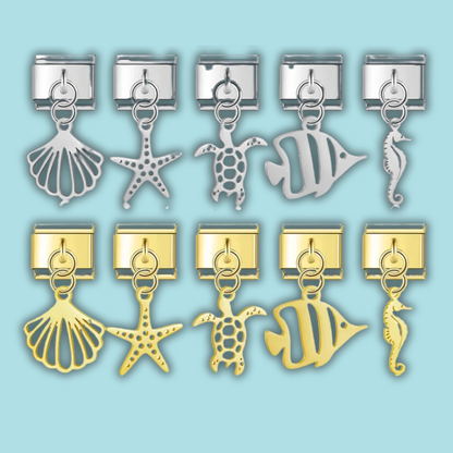 Ocean Life Charm Collection — 9mm Italian Bracelet