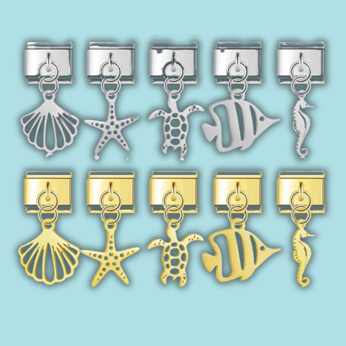 Ocean Life Charm Collection — 9mm Italian Bracelet