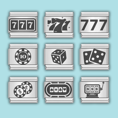 Poker & Casino Charm Collection — 9mm Italian Bracelet