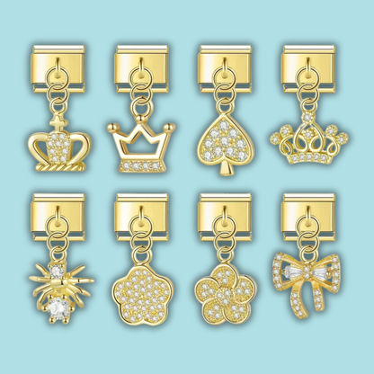 Crown & Moon Charm Collection — 9mm Italian Bracelet