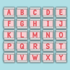 Ensemble de charms Alphabet Rouge et Rose — photo du produit