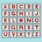 Ensemble de charms Alphabet Rouge Argenté — photo du produit