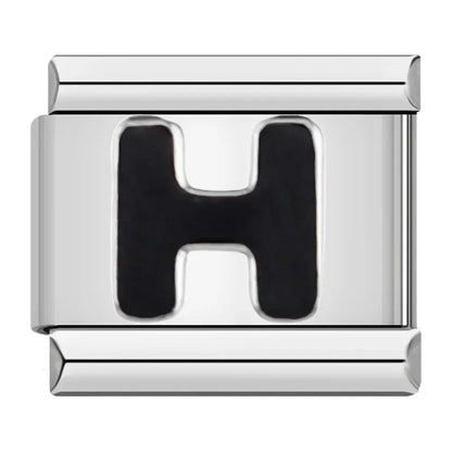 Black Letter Charm Collection — 9mm Italian Bracelet