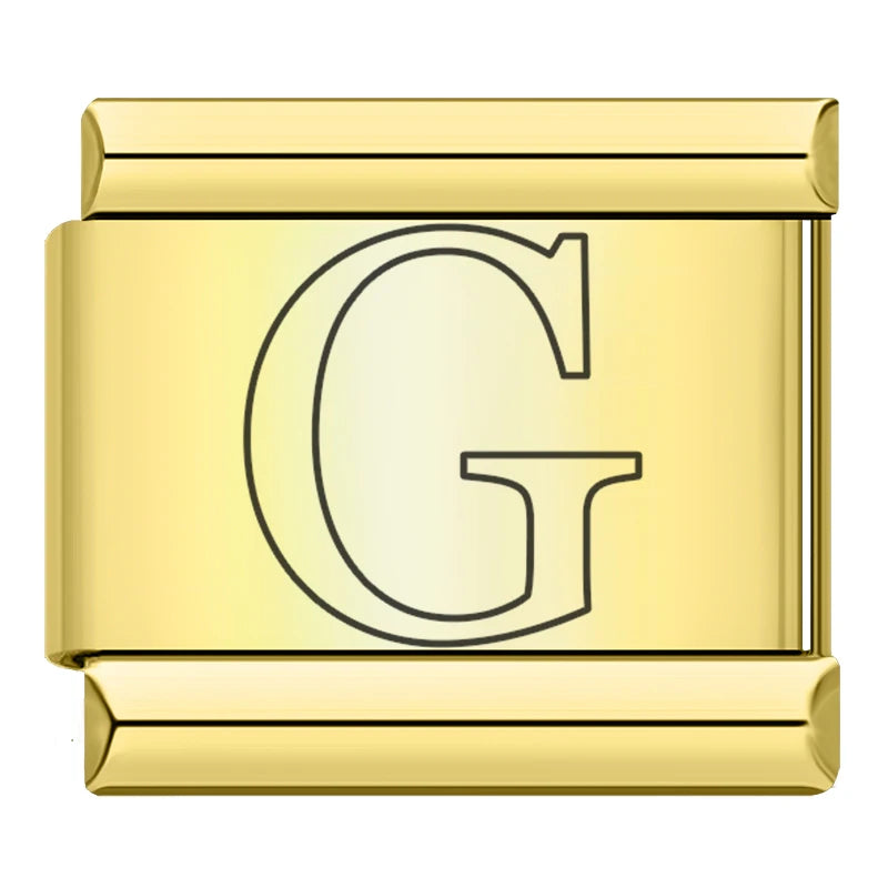 Gold Letter Charm Collection Vol. 2 — 9mm Italian Bracelet