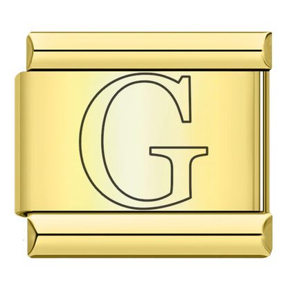 Gold Letter Charm Collection Vol. 2 — 9mm Italian Bracelet