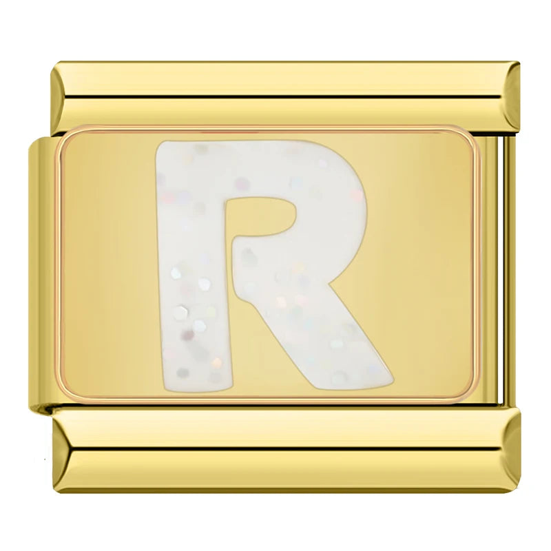 Gold Letter Charm Collection — 9mm Italian Bracelet