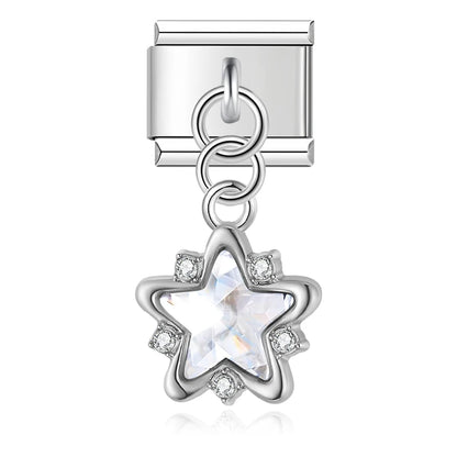 Crystal Star Dangle Charm — 9mm Italian Bracelet