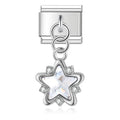 Charm pendentif Étoile Argentée et Cristal Blanc — photo du produit