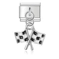 Charm pendentif Deux Drapeaux de Course — photo du produit