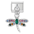 Charm pendentif Libellule Multicolore Argentée — photo du produit