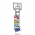 Charm pendentif Palette de Pierres Multicolores Argenté — photo du produit