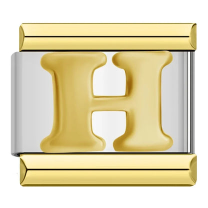 Gold Letter Charm Collection — 9mm Italian Bracelet