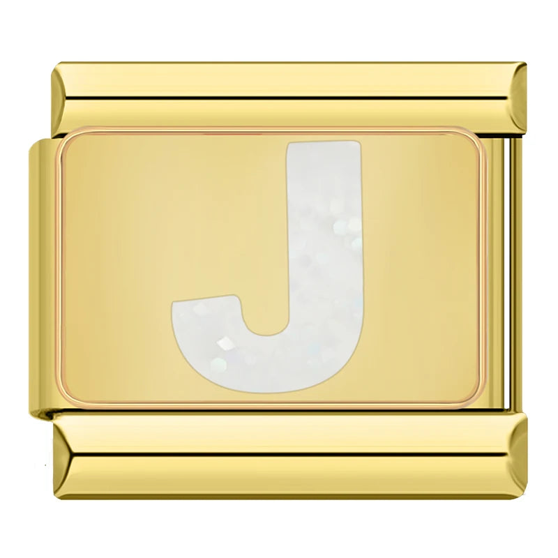 Gold Letter Charm Collection — 9mm Italian Bracelet