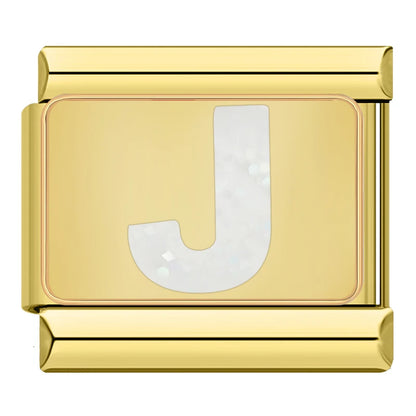 Gold Letter Charm Collection — 9mm Italian Bracelet