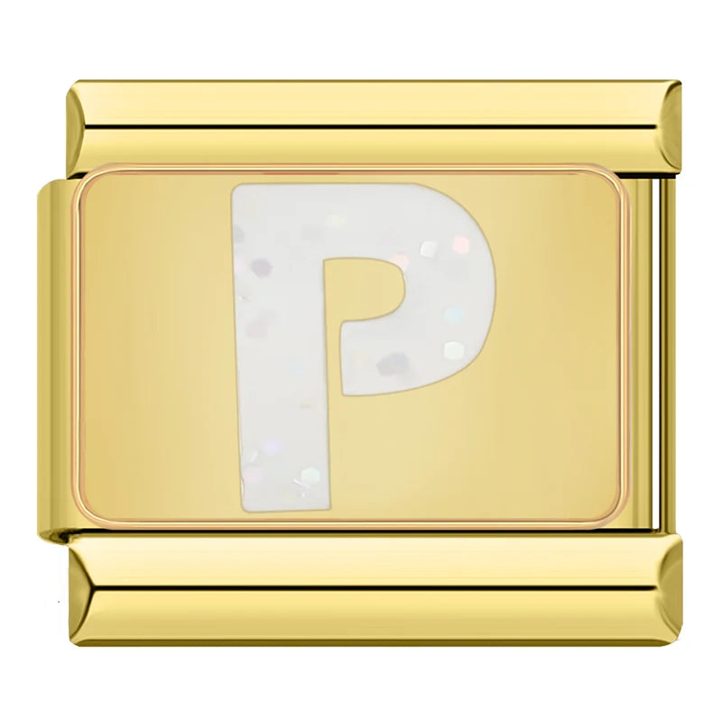 Gold Letter Charm Collection — 9mm Italian Bracelet
