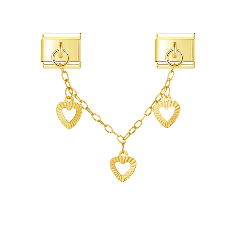 Heart & Star Chain Charm Collection — 9mm Italian Bracelet