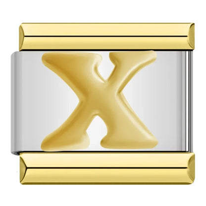 Gold Letter Charm Collection — 9mm Italian Bracelet
