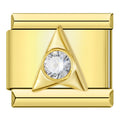 Charm Triangle Doré à Cristal Rond — photo du produit