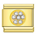 Charm Disque Doré aux Cristaux — photo du produit