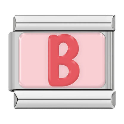 Red Colorful Letter Charm Collection — 9mm Italian Bracelet