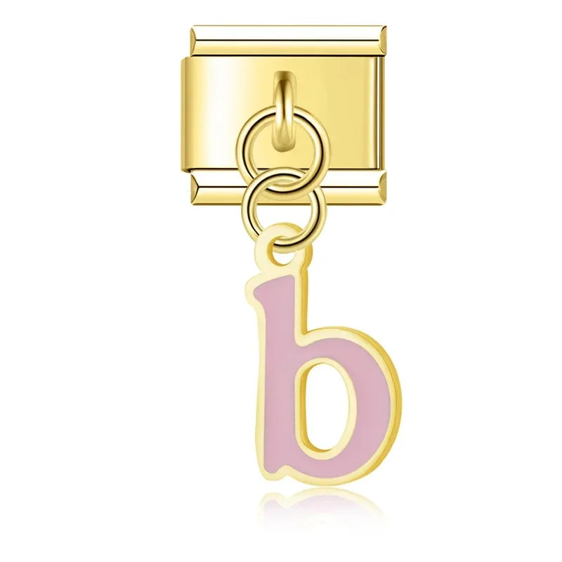 Colorful Lowercase Letter Charm Collection — 9mm Italian Bracelet