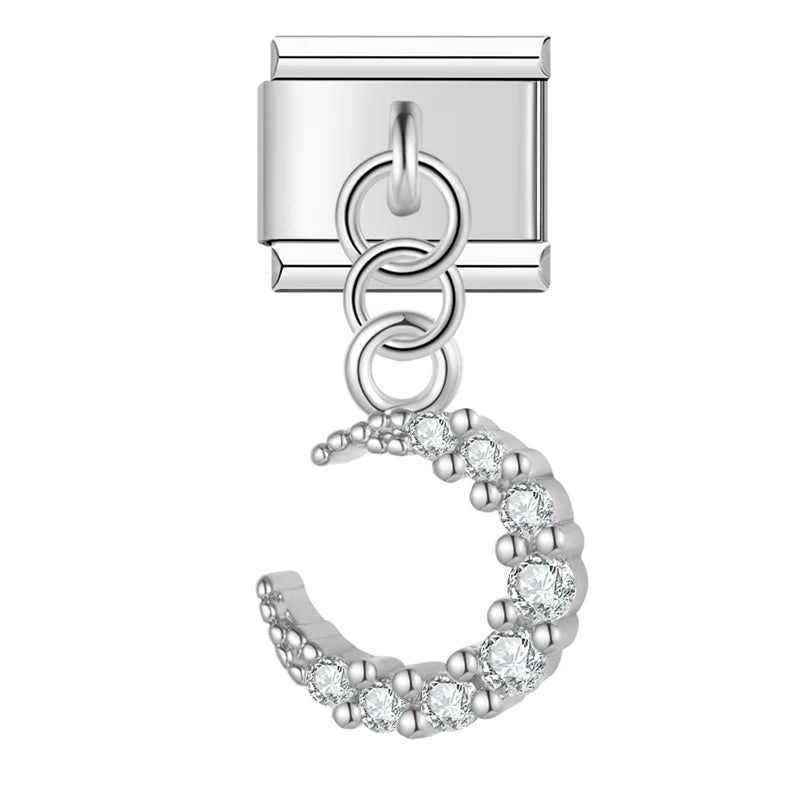 Moon & Lightning Charm Collection — 9mm Italian Bracelet