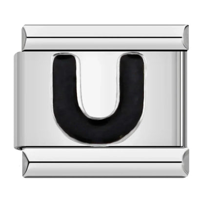 Black Letter Charm Collection — 9mm Italian Bracelet