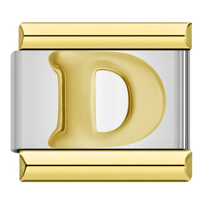 Gold Letter Charm Collection — 9mm Italian Bracelet