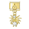 Charm pendentif Soleil et Pierre Blanche Doré — photo du produit
