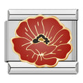 Charm Coquelicot Rouge sur Fond Blanc — photo du produit