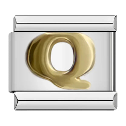 Silver & Gold Letter Charm Collection — 9mm Italian Bracelet