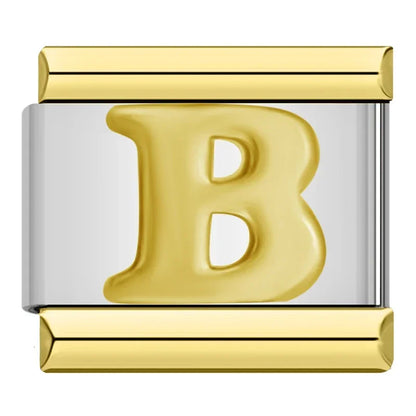 Gold Letter Charm Collection — 9mm Italian Bracelet