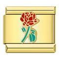 Charm Rose Rouge sur Doré — photo du produit