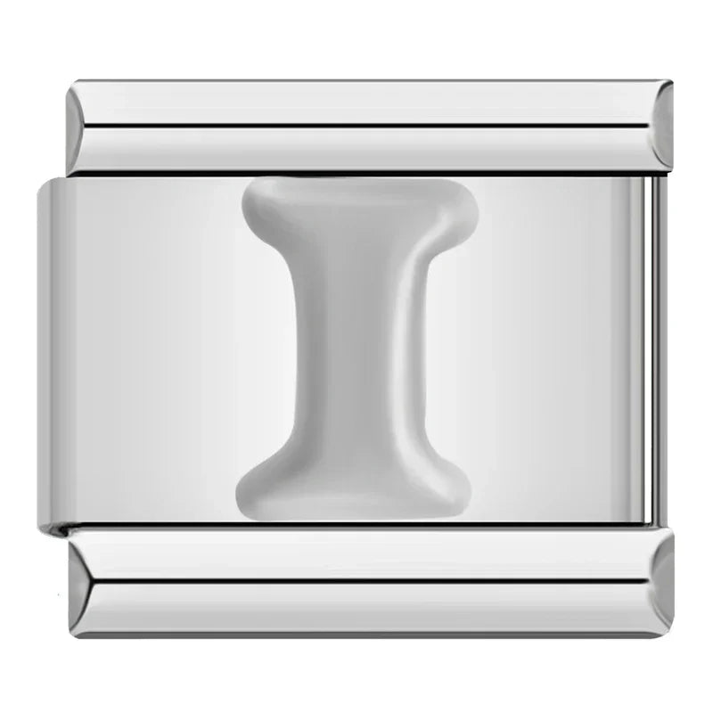 Silver Letter Charm Collection — 9mm Italian Bracelet