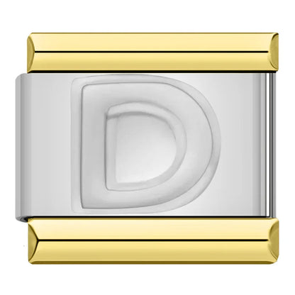Letter Charm Collection Silver Gold — 9mm Italian Bracelet