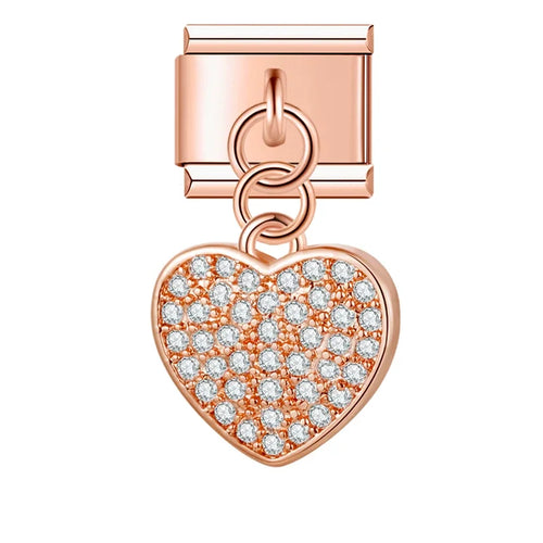 Charm Cœur CZ Romantique - B