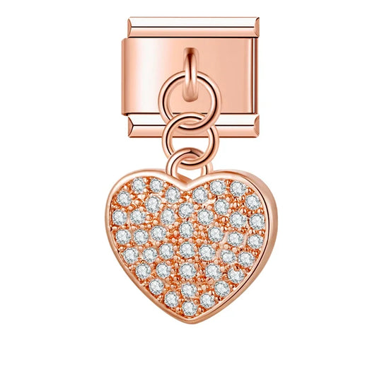 Charm Cœur CZ Romantique - B