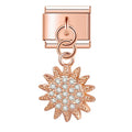 Charm pendentif Soleil Fleuri Cuivré et Cristaux — photo du produit