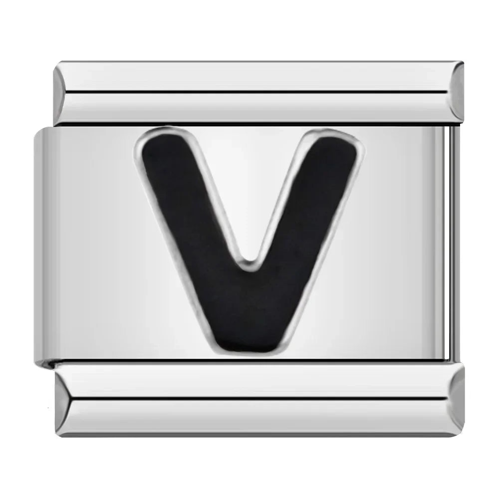 Black Letter Charm Collection — 9mm Italian Bracelet