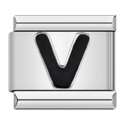 Black Letter Charm Collection — 9mm Italian Bracelet