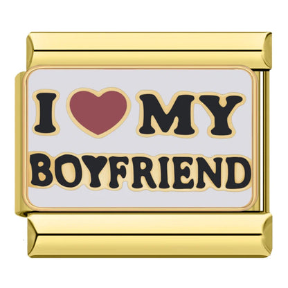 Gold Love Heart Charm Collection — 9mm Italian Bracelet