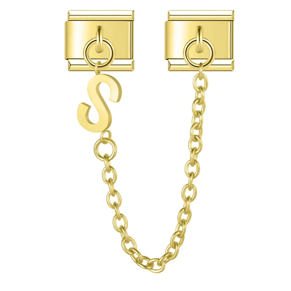 Silver & Gold Letter Charm Collection — 9mm Italian Bracelet