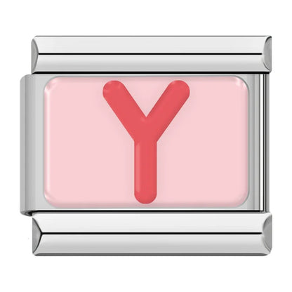 Red Colorful Letter Charm Collection — 9mm Italian Bracelet