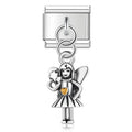 Charm pendentif Fée Argentée et Robe Jaune — photo du produit