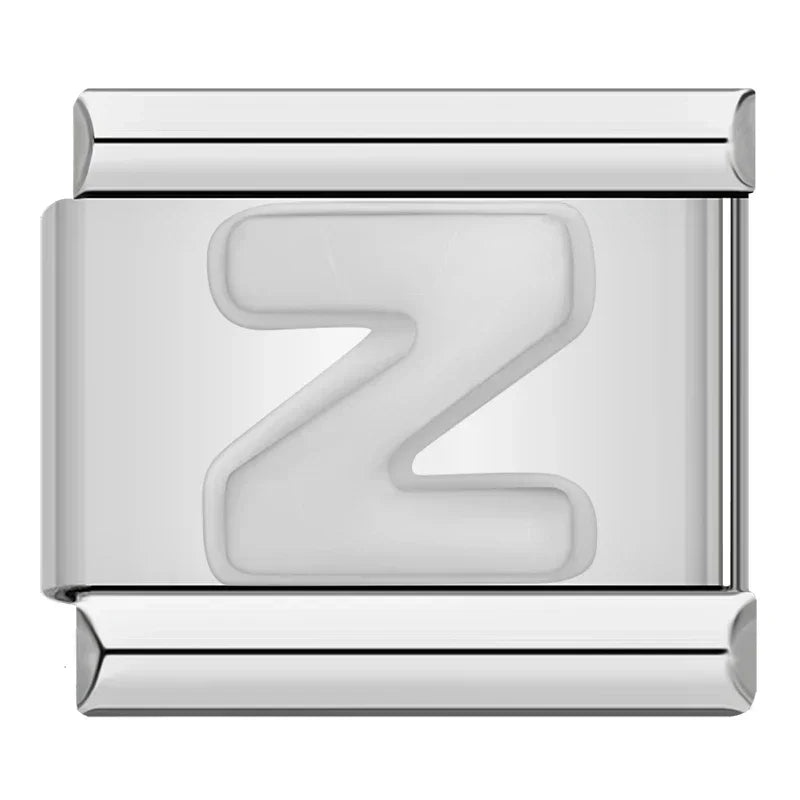 Silver Italic Letter Charm Collection — 9mm Italian Bracelet