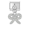 Charm pendentif Ruban Argenté Pavé — photo du produit