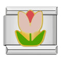 Charm Tulipe Rose sur Fond Blanc — photo du produit